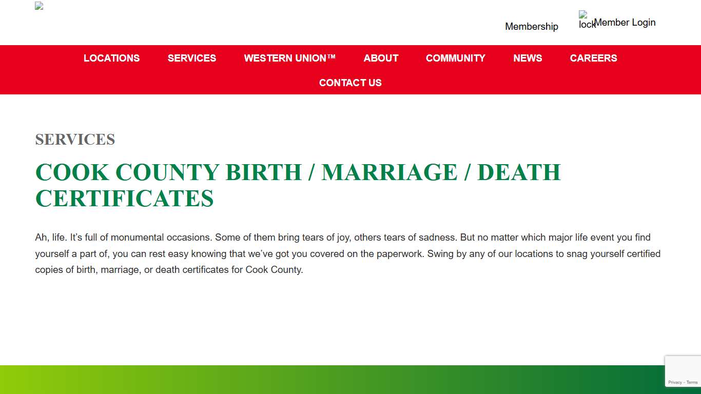 Cook County Birth / Marriage / Death Certificates – Currency Exchange Association